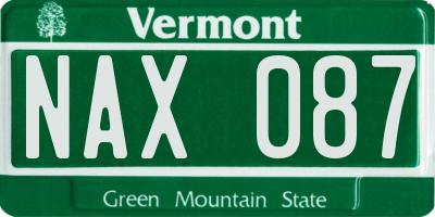 VT license plate NAX087