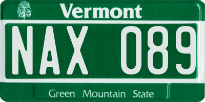 VT license plate NAX089