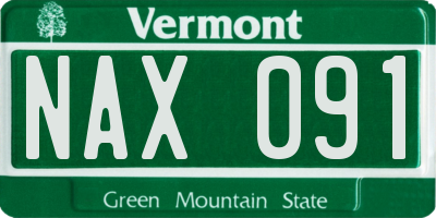 VT license plate NAX091