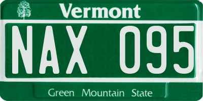 VT license plate NAX095