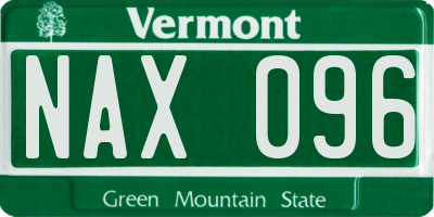 VT license plate NAX096