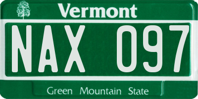 VT license plate NAX097