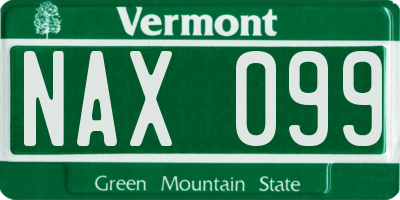 VT license plate NAX099