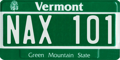 VT license plate NAX101