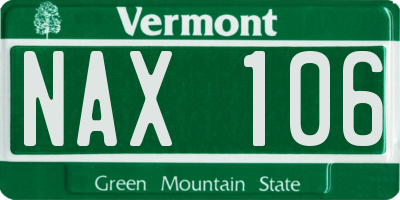 VT license plate NAX106
