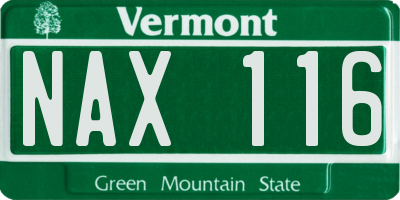 VT license plate NAX116