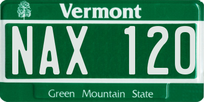 VT license plate NAX120