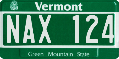 VT license plate NAX124