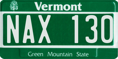 VT license plate NAX130