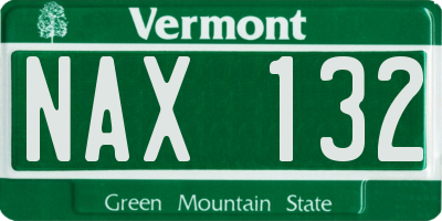 VT license plate NAX132