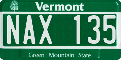VT license plate NAX135