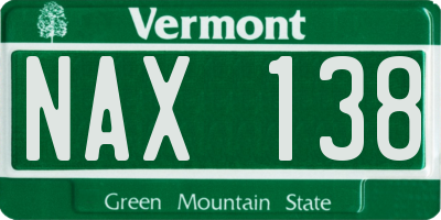 VT license plate NAX138