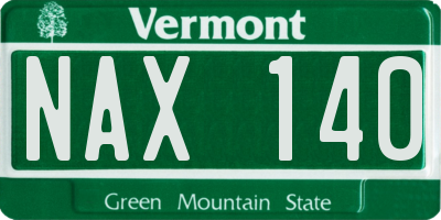 VT license plate NAX140