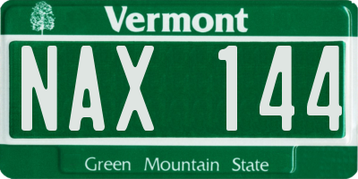 VT license plate NAX144