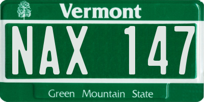 VT license plate NAX147