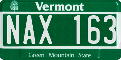 VT license plate NAX163