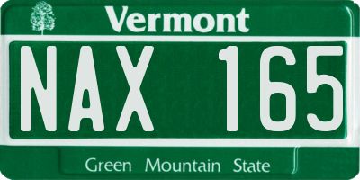 VT license plate NAX165