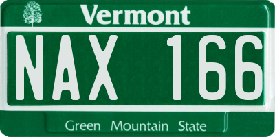 VT license plate NAX166