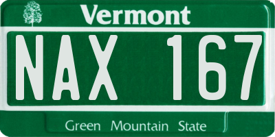 VT license plate NAX167