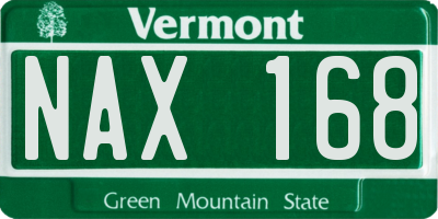 VT license plate NAX168