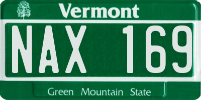 VT license plate NAX169