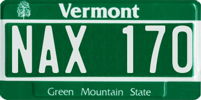 VT license plate NAX170