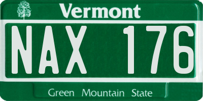 VT license plate NAX176