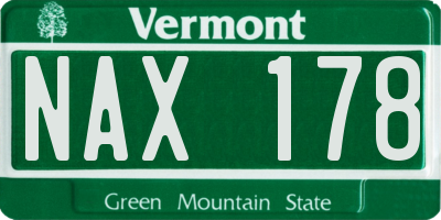 VT license plate NAX178