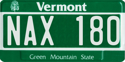 VT license plate NAX180