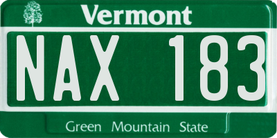 VT license plate NAX183