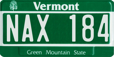 VT license plate NAX184
