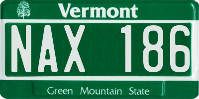VT license plate NAX186