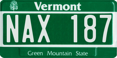 VT license plate NAX187