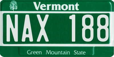 VT license plate NAX188