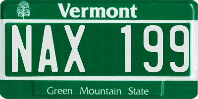 VT license plate NAX199