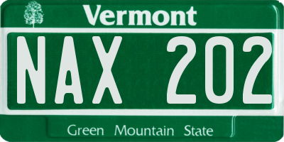 VT license plate NAX202