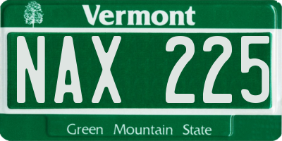 VT license plate NAX225