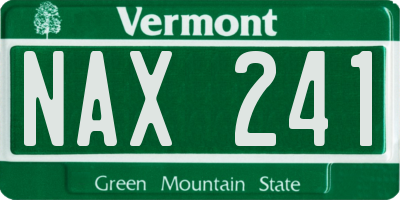 VT license plate NAX241