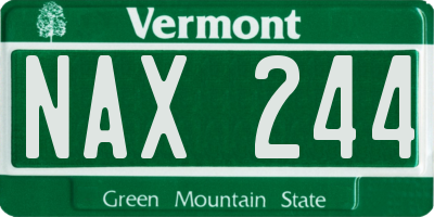 VT license plate NAX244