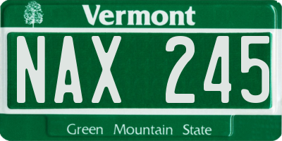 VT license plate NAX245
