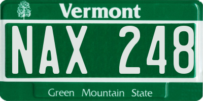 VT license plate NAX248