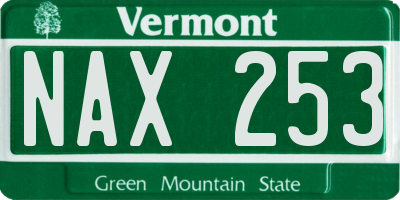 VT license plate NAX253