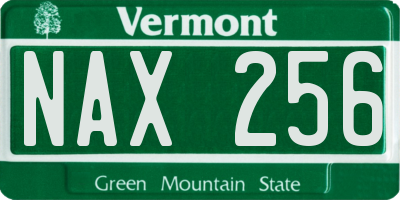 VT license plate NAX256