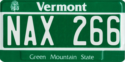 VT license plate NAX266
