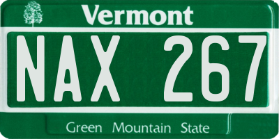 VT license plate NAX267
