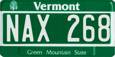 VT license plate NAX268