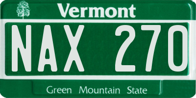 VT license plate NAX270