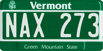 VT license plate NAX273