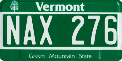 VT license plate NAX276