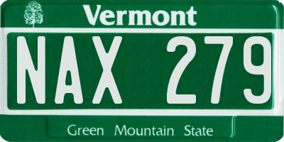 VT license plate NAX279